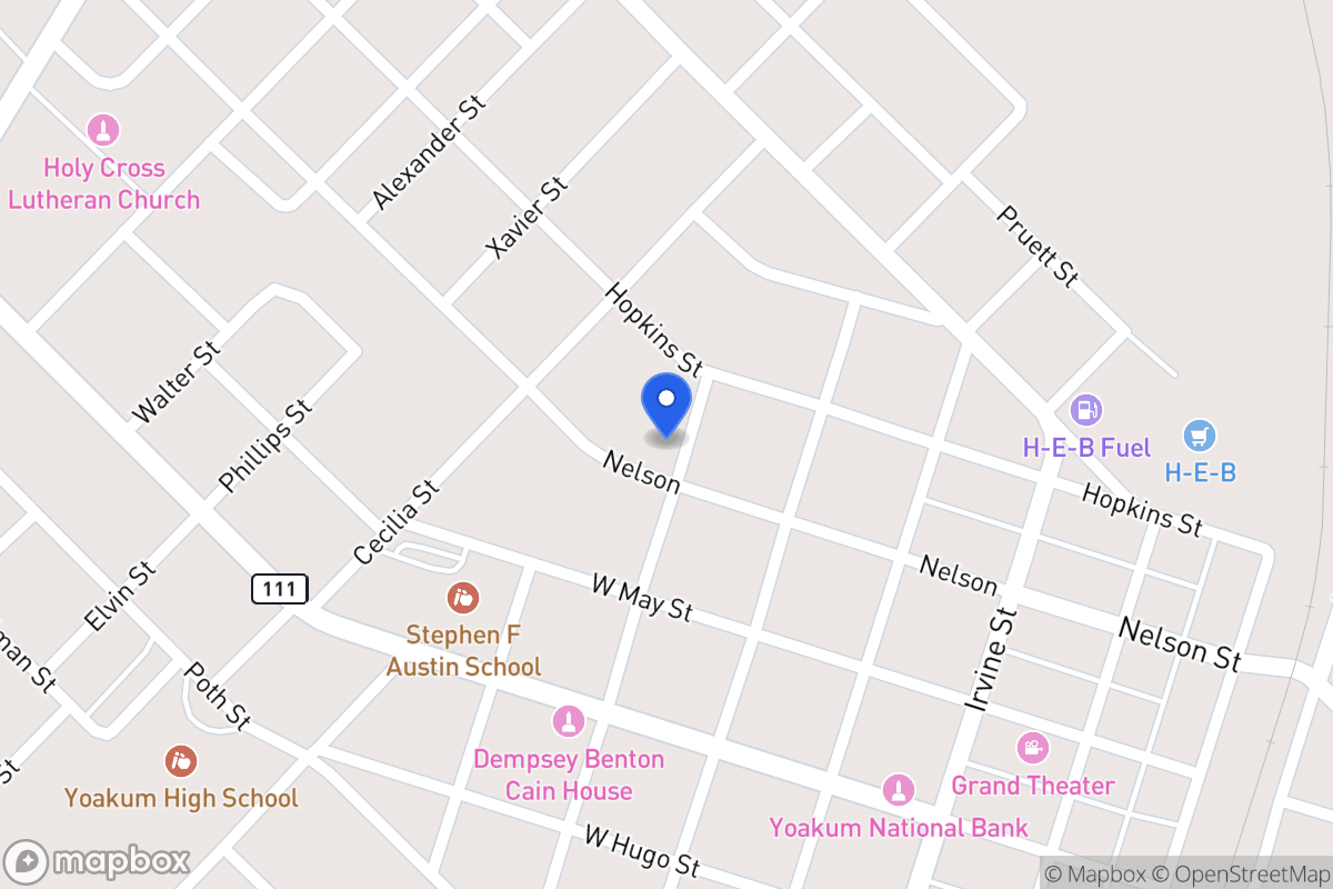 Map of 107 North, Yoakum, Tx 77995, Yoakum