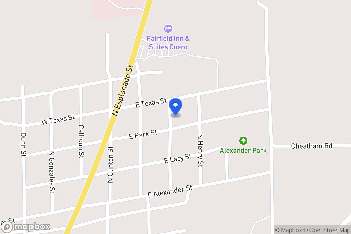 Map of 2105 Hunt, Cuero, Tx 77954, Cuero