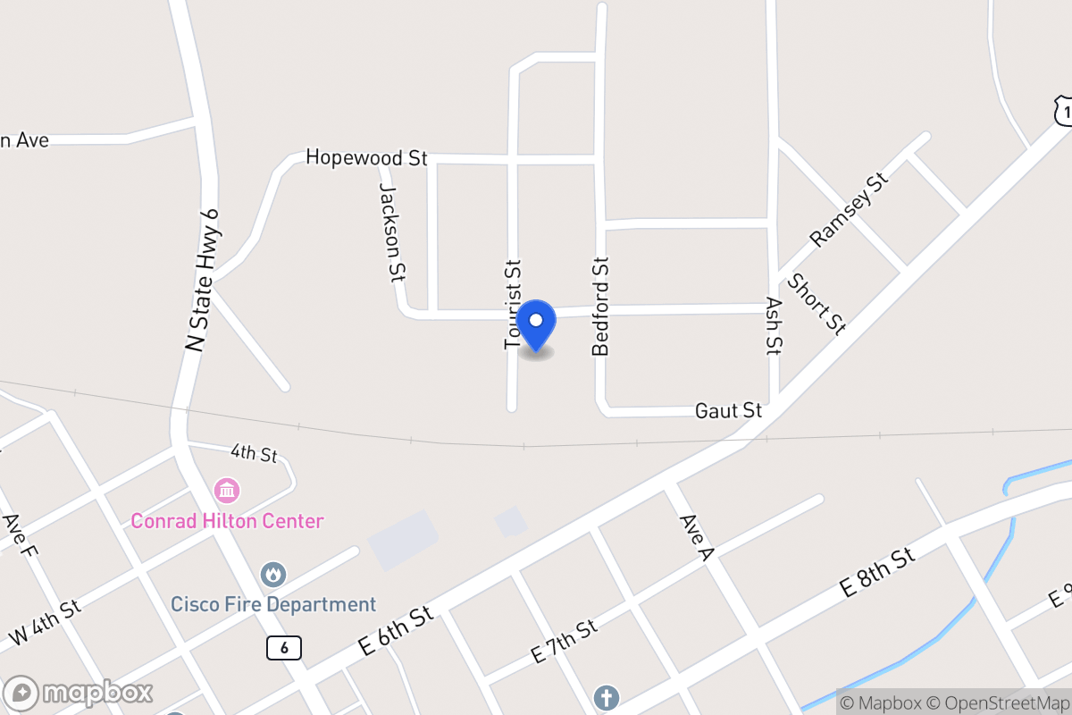Map of 106  Tourist , Cisco, Tx 76437, Cisco