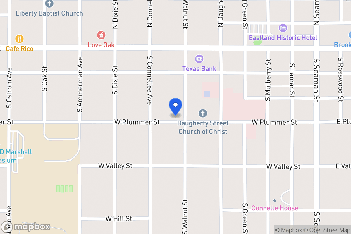 Map of 215 S Walnut , Eastland, Tx 76488, Eastland