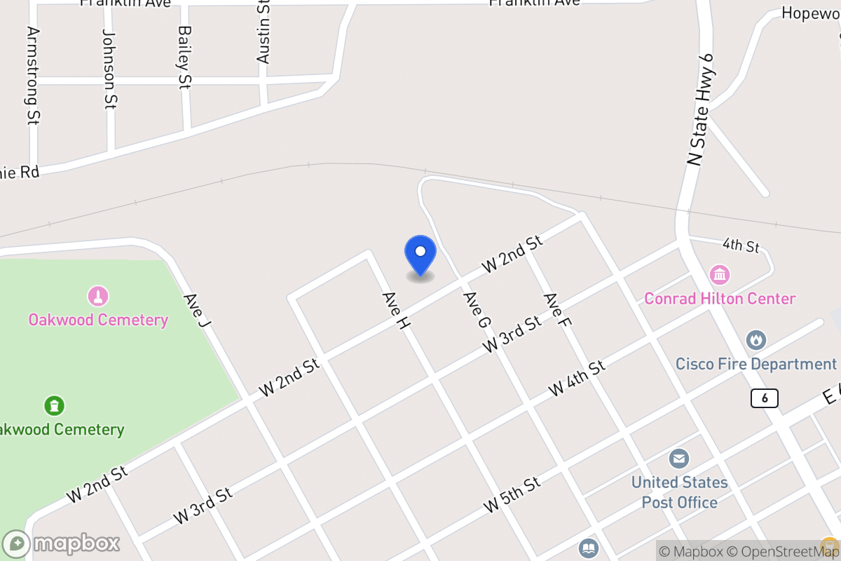Map of 404 W 2nd , Cisco, Tx 76437, Cisco