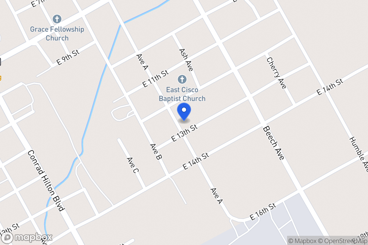 Map of 1211  Ave A , Cisco, Tx 76437, Cisco
