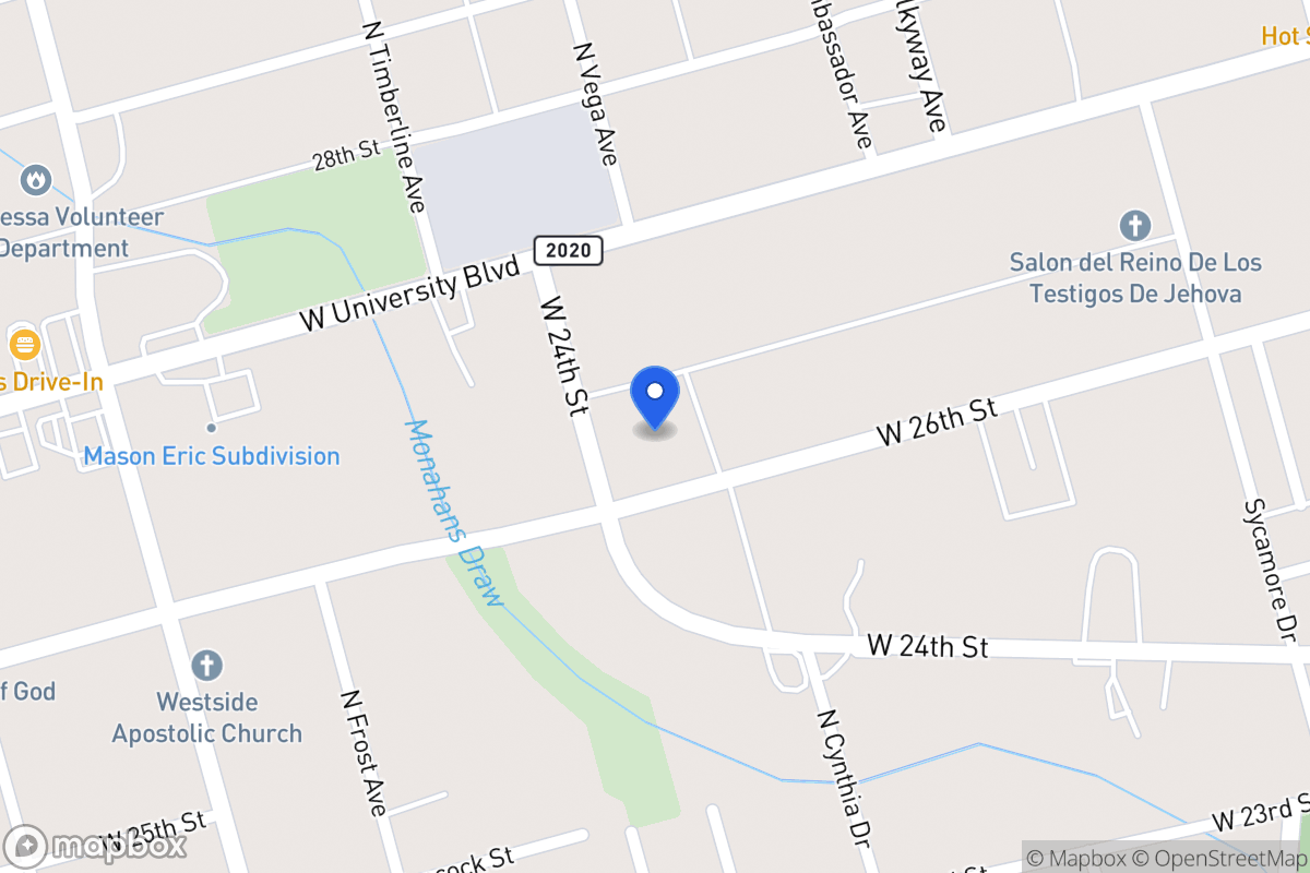 Map of 2610 N Vega Ave, Ector County, Tx