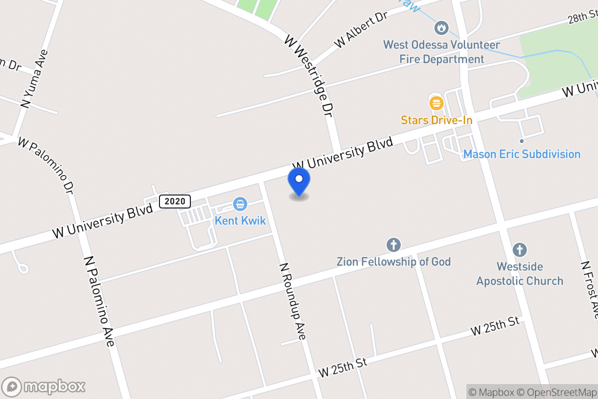 Map of 9327 W University Blvd, Ector County, Tx