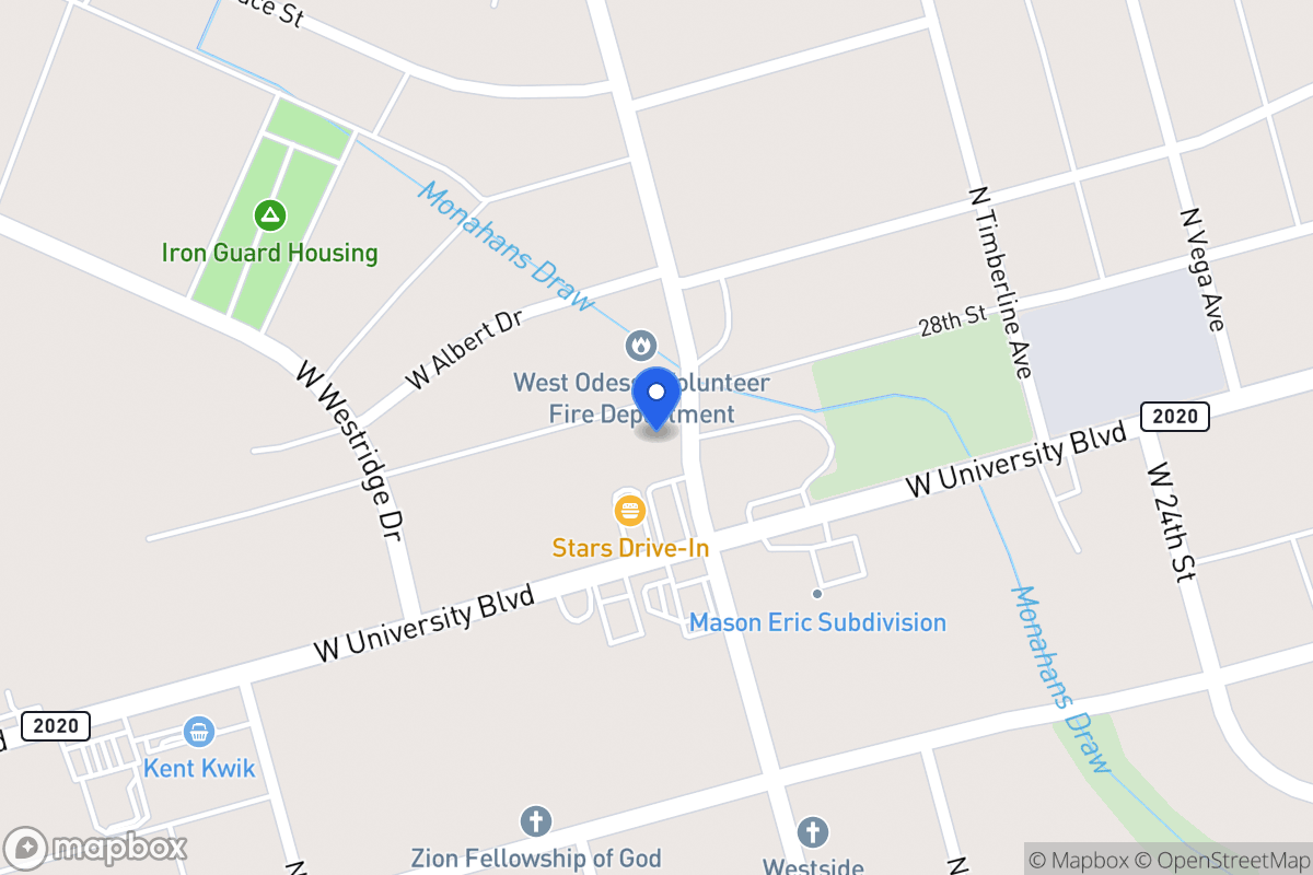 Map of 9000 W University Blvd, Ector County, Tx