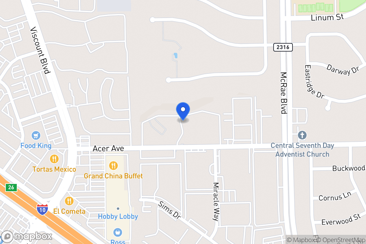 Map of 9535  Acer Ave, El Paso, Tx 79925, El Paso