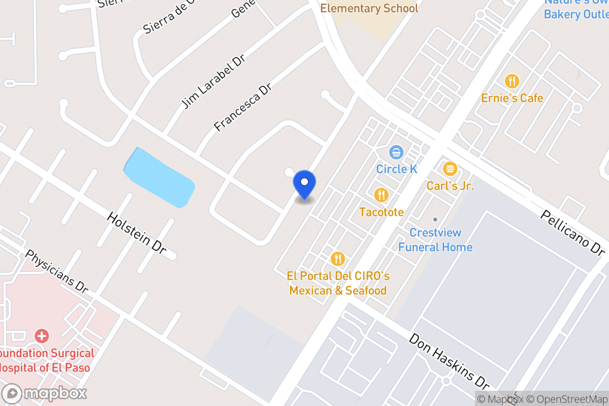 Map of 1428  Rebecca Ann Dr, El Paso, Tx 79936, El Paso