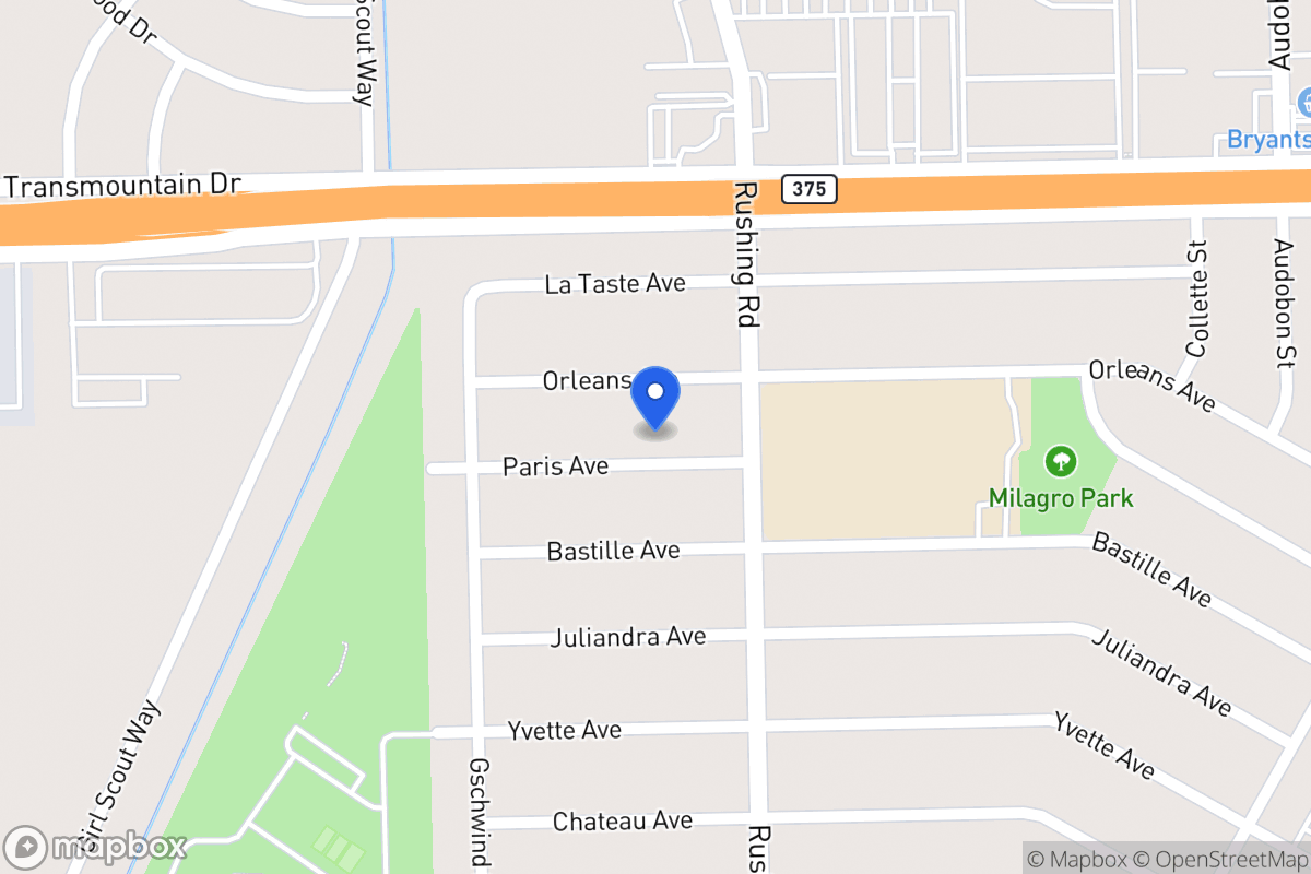 Map of 5129  Paris Ave, El Paso, Tx 79924, El Paso
