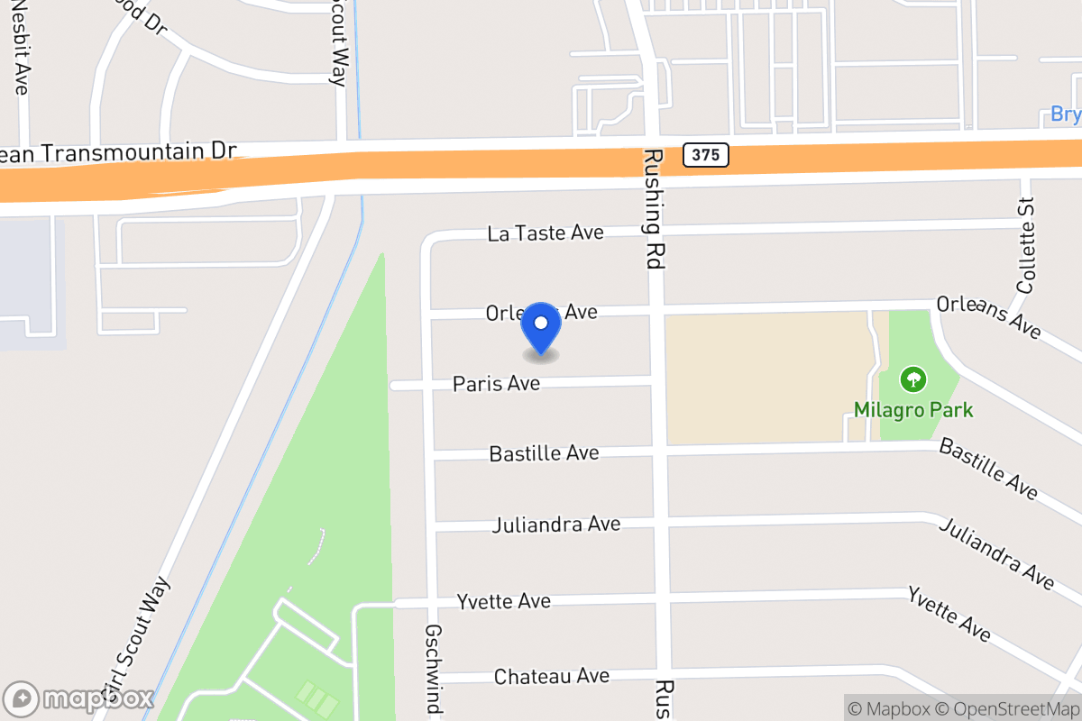 Map of 5121  Paris Ave, El Paso, Tx 79924, El Paso