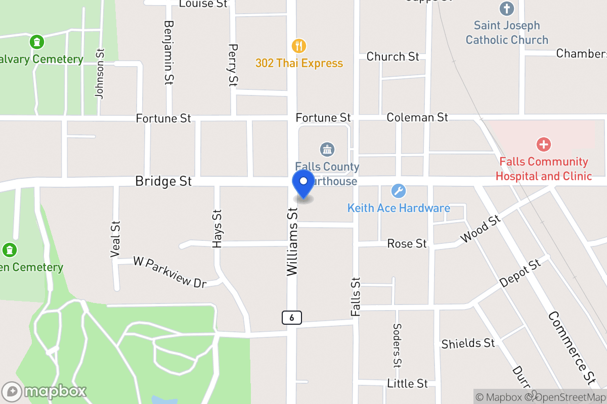 Map of 114  Williams St , Marlin, Tx 76661, Marlin