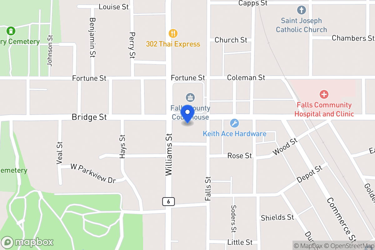 Map of 132  Bridge St , Marlin, Tx 76661, Marlin