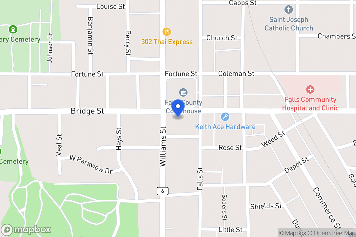 Map of 138  Bridge St , Marlin, Tx 76661, Marlin