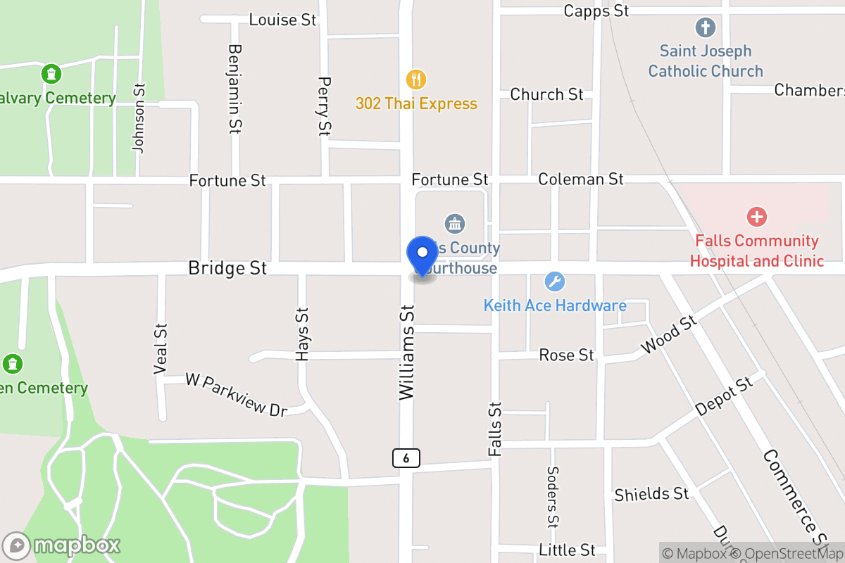Map of 154  Bridge St , Marlin, Tx 76661, Marlin