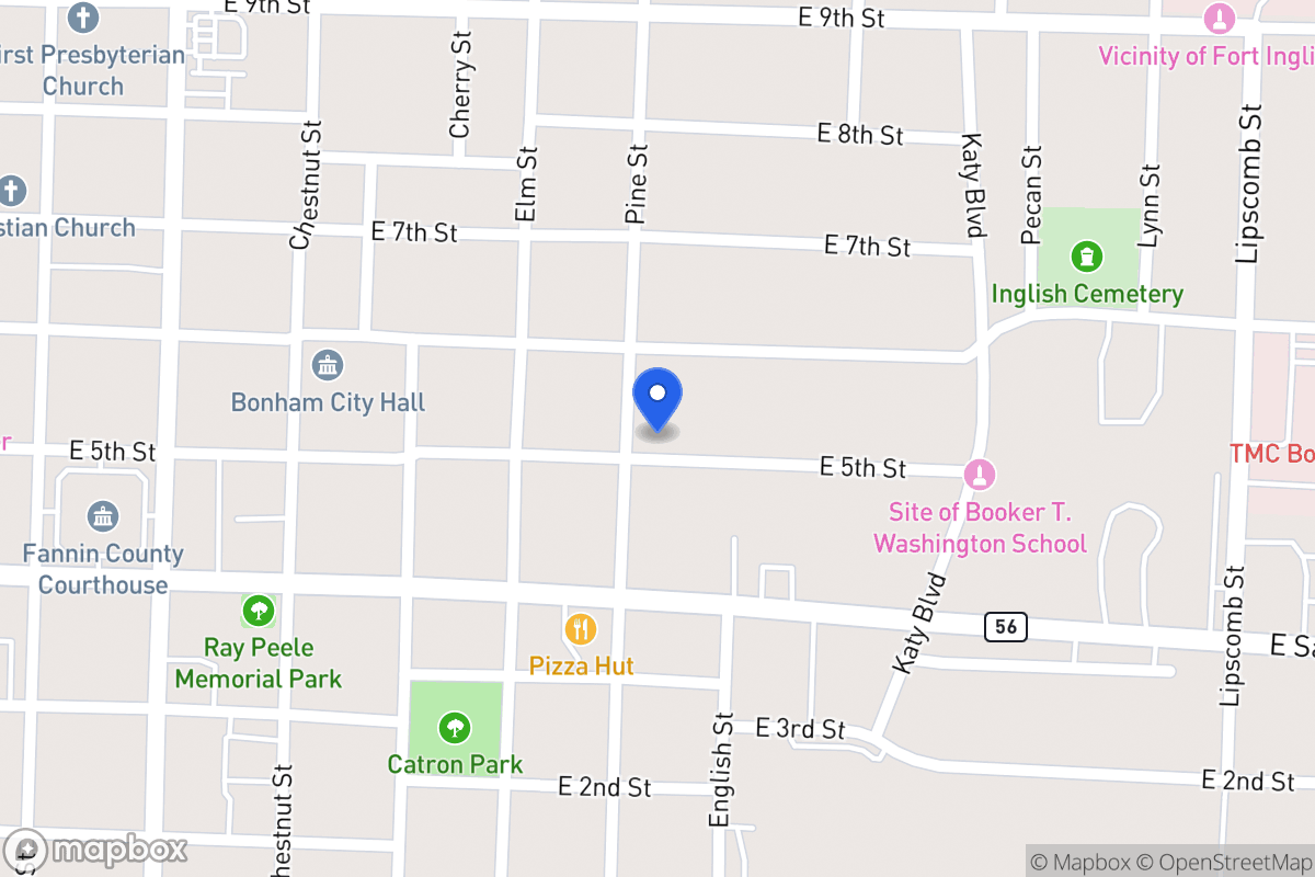 Map of 607 E 5th , Bonham, Tx 75418, Bonham