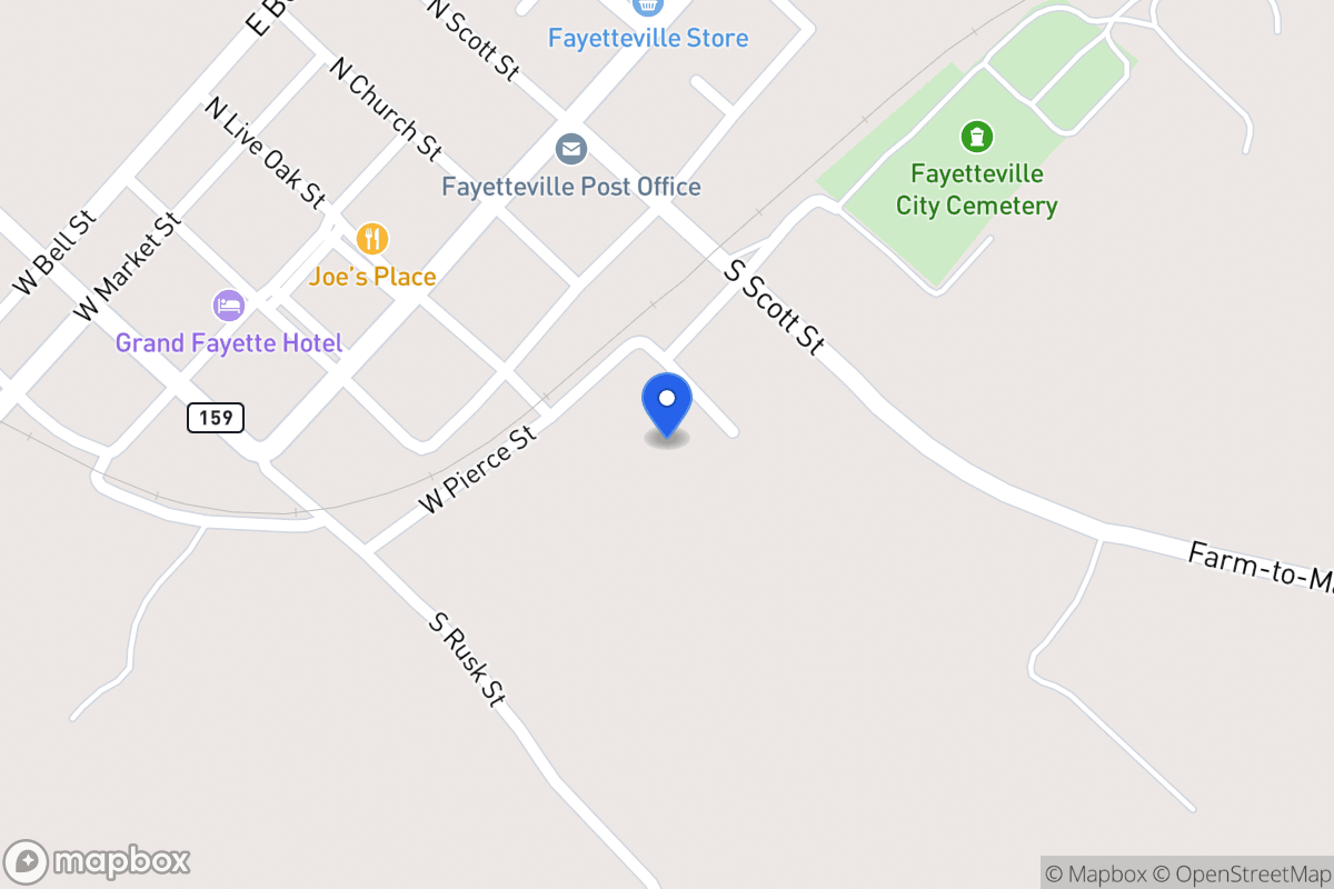 Map of 307  S Church St (Dead End) , Fayetteville, Tx 78940, Fayetteville