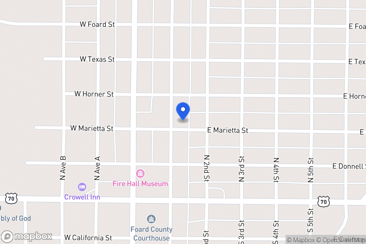 Map of 304 1st, Crowell, Tx 79227, Crowell