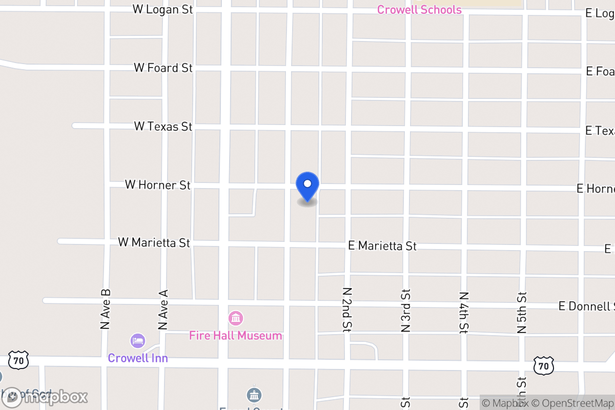 Map of 318 1st, Crowell, Tx 79227, Crowell