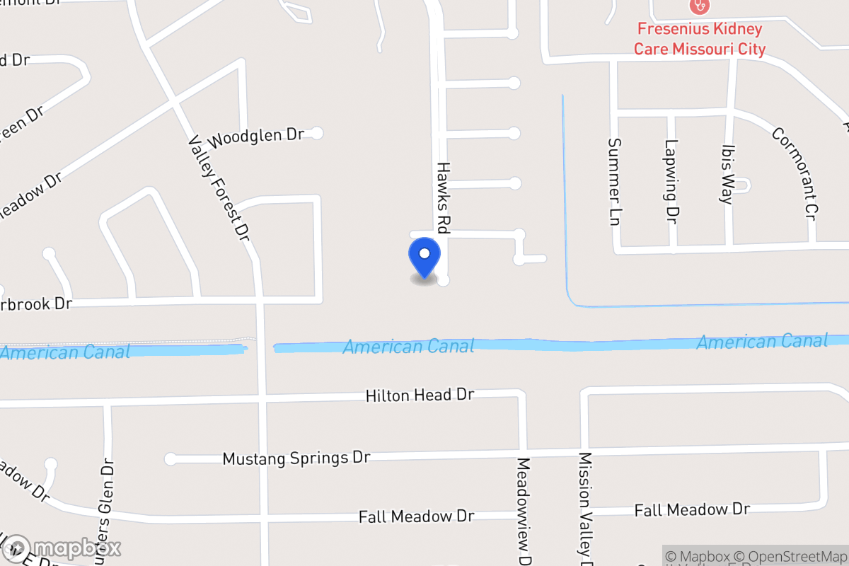 Map of 2518  Hawks Rd, Missouri City, Tx 77489, Missouri City