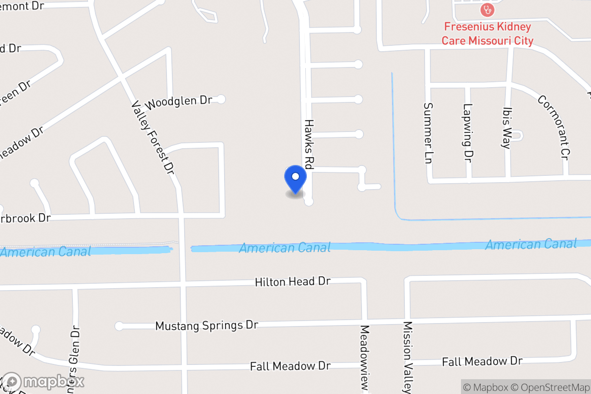 Map of 2514  Hawks Rd, Missouri City, Tx 77489, Missouri City