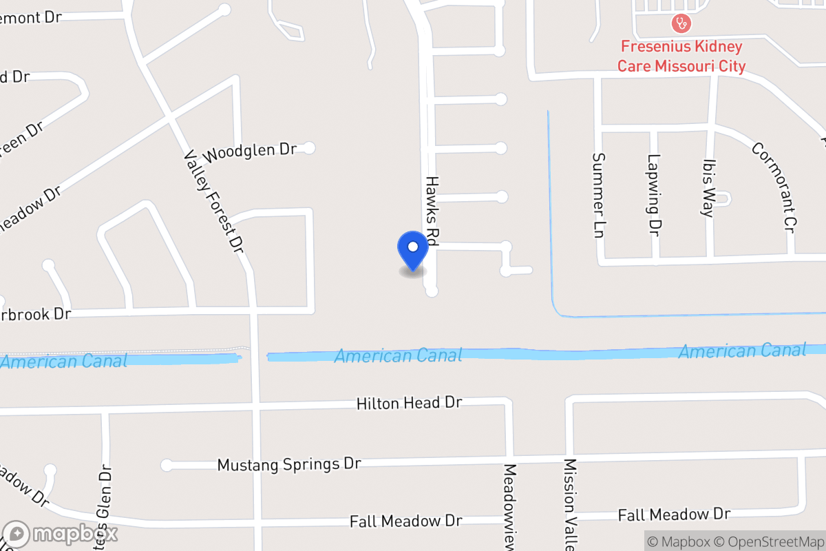 Map of 2510  Hawks Rd, Missouri City, Tx 77489, Missouri City