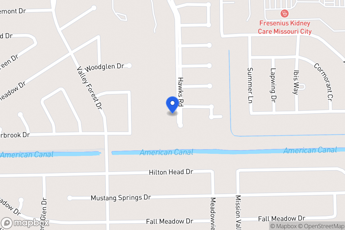 Map of 2506  Hawks Rd, Missouri City, Tx 77489, Missouri City