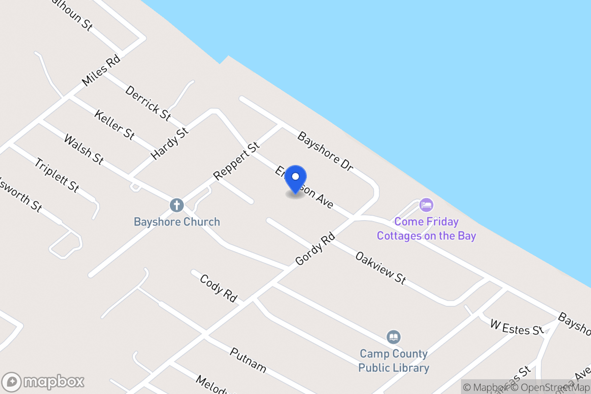 Map of Emerson Ave Bacliff, Tx 77518