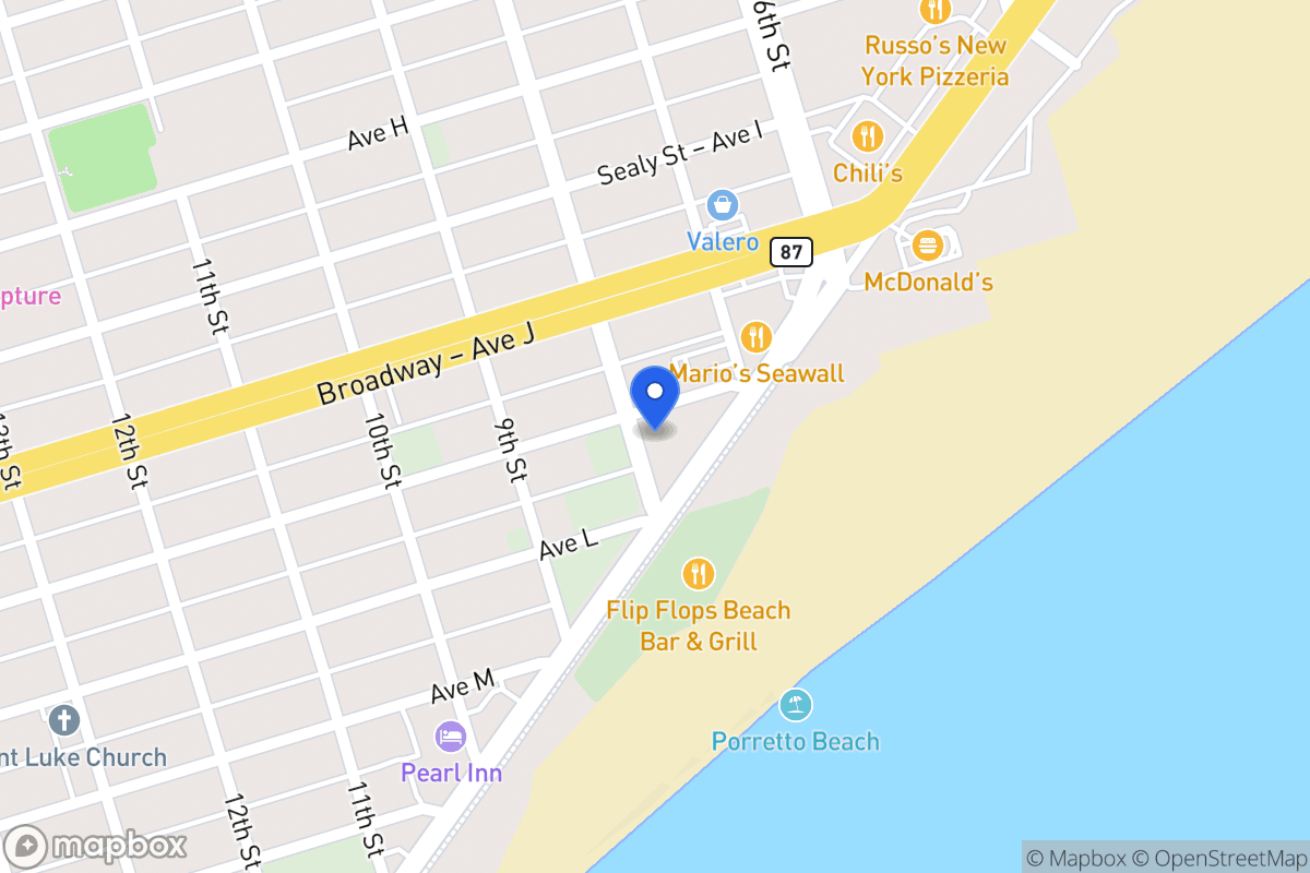 Map of 1102 8th St Galveston, Tx