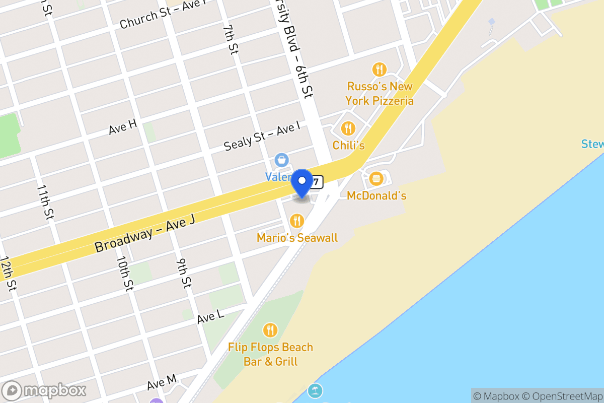 Map of 609 Broadway Galveston, Tx 77550