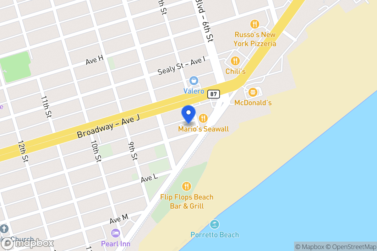 Map of 1015 7th St Galveston, Tx 77550