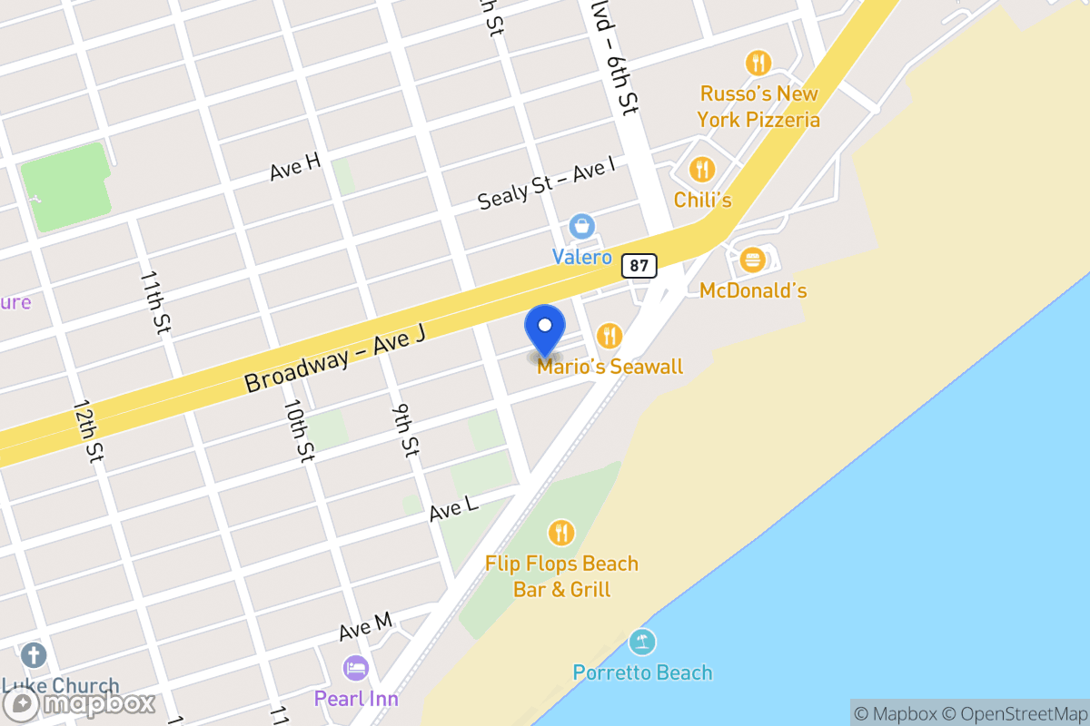 Map of 714 Ave K Galveston, Tx 77550