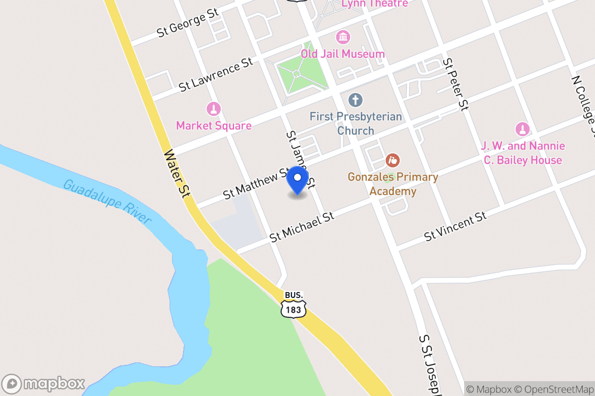 Map of 213  St James, Gonzales, Tx 78629, Gonzales