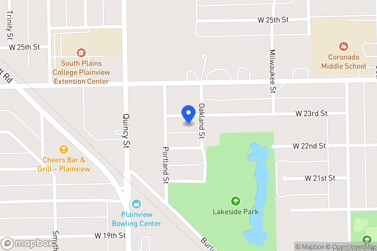 Map of 1603  W 23rd , Plainview, Tx 79072, Plainview