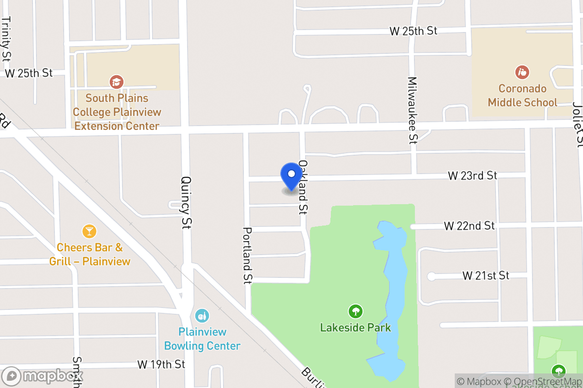 Map of 1601  W 23rd , Plainview, Tx 79072, Plainview