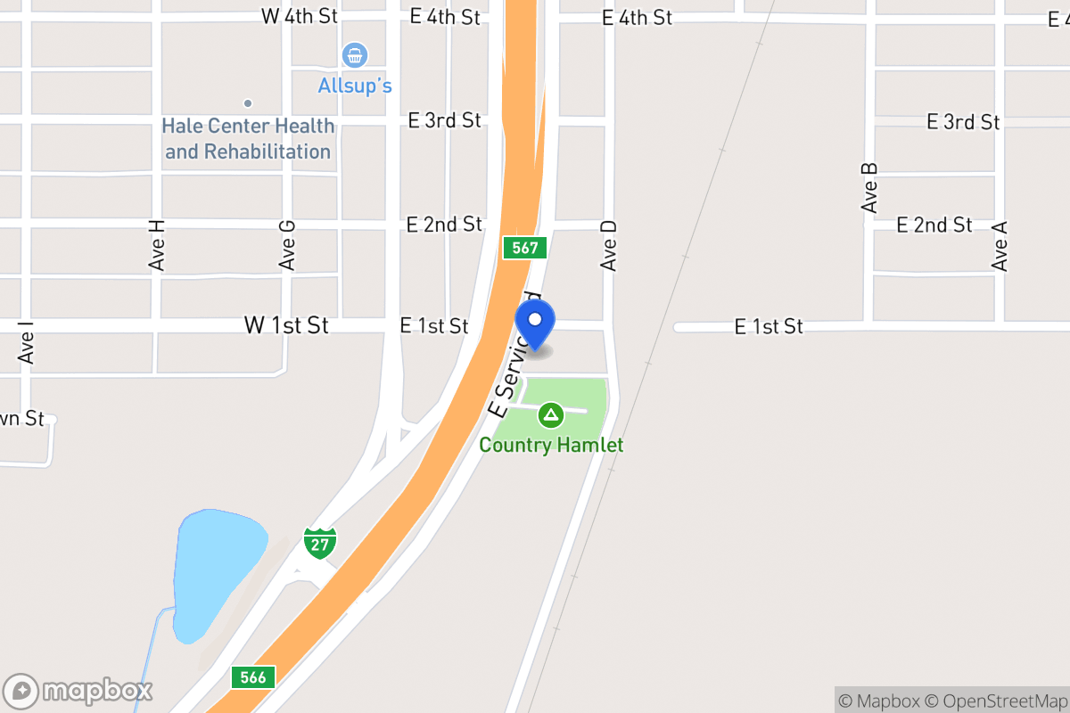 Map of 200  E 1st , Hale Center, Tx 79041, Hale Center