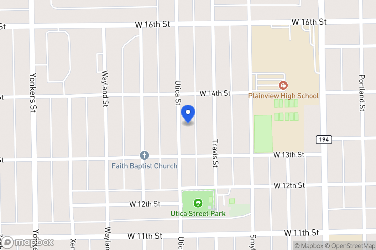 Map of 1310  Utica , Plainview, Tx 79072, Plainview