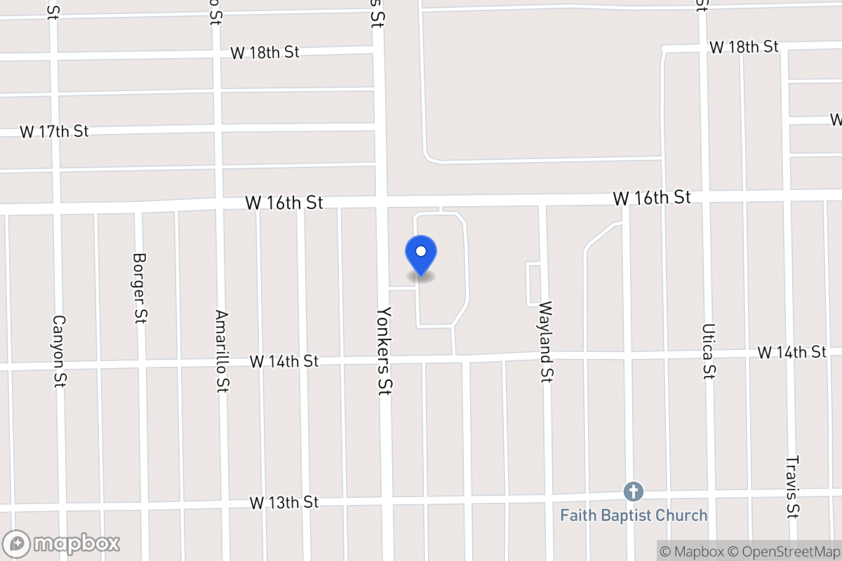 Map of 1500  Yonkers , Plainview, Tx 79072, Plainview