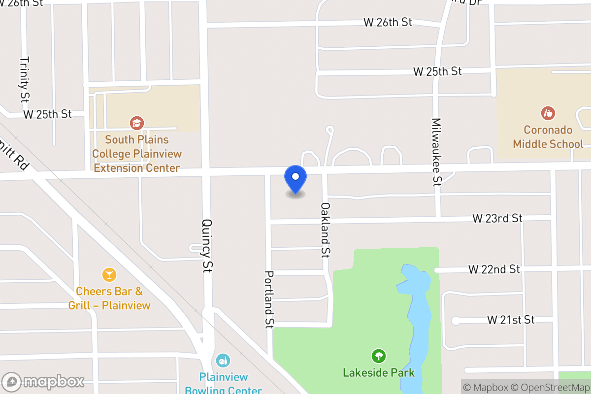 Map of 1613  W 24th , Plainview, Tx 79072, Plainview