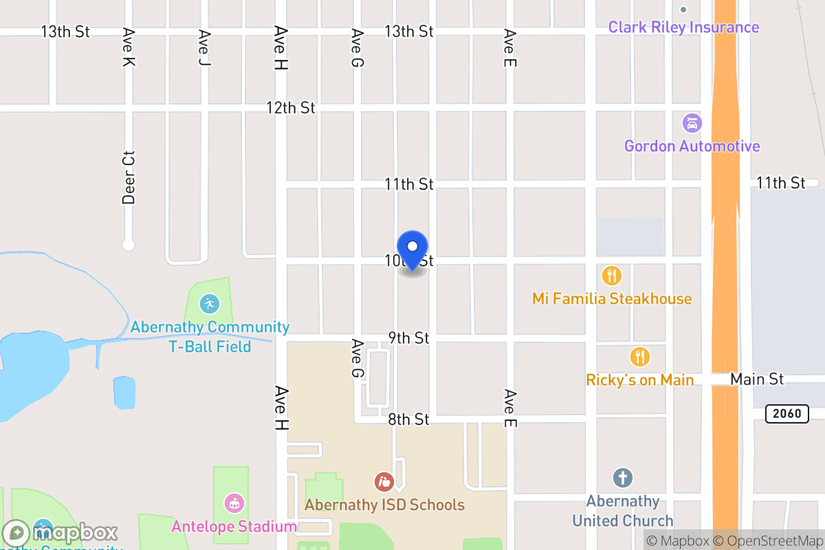 Map of 601  10th , Abernathy, Tx 79311, Abernathy