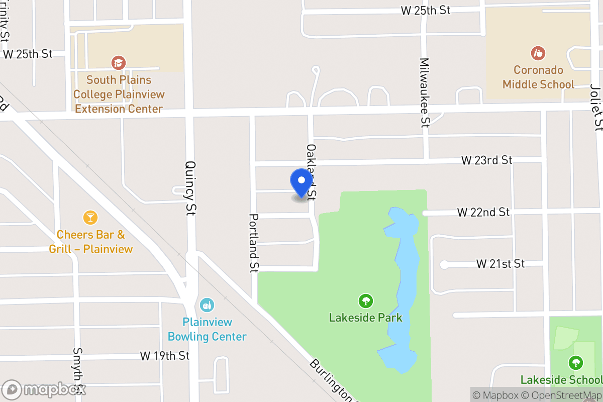 Map of 1600  W 22nd , Plainview, Tx 79072, Plainview