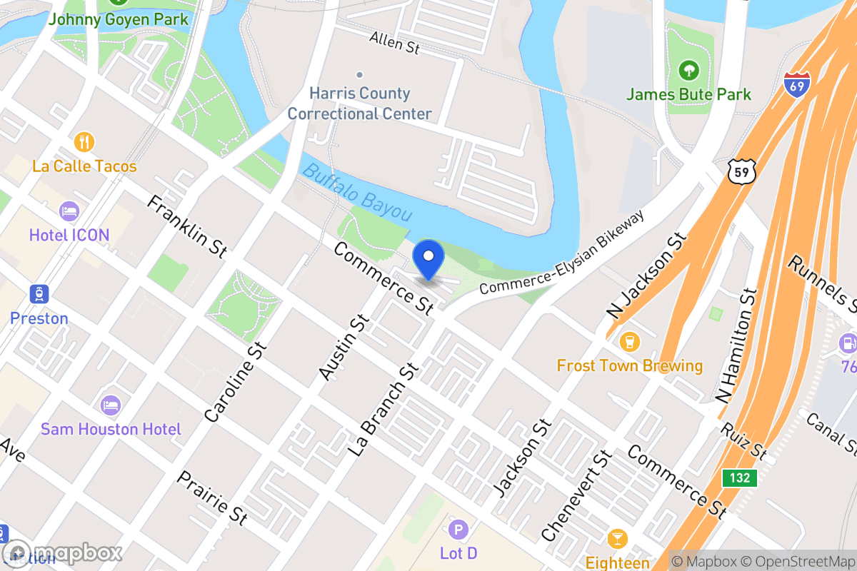 Map of 1401 Commerce St, Houston