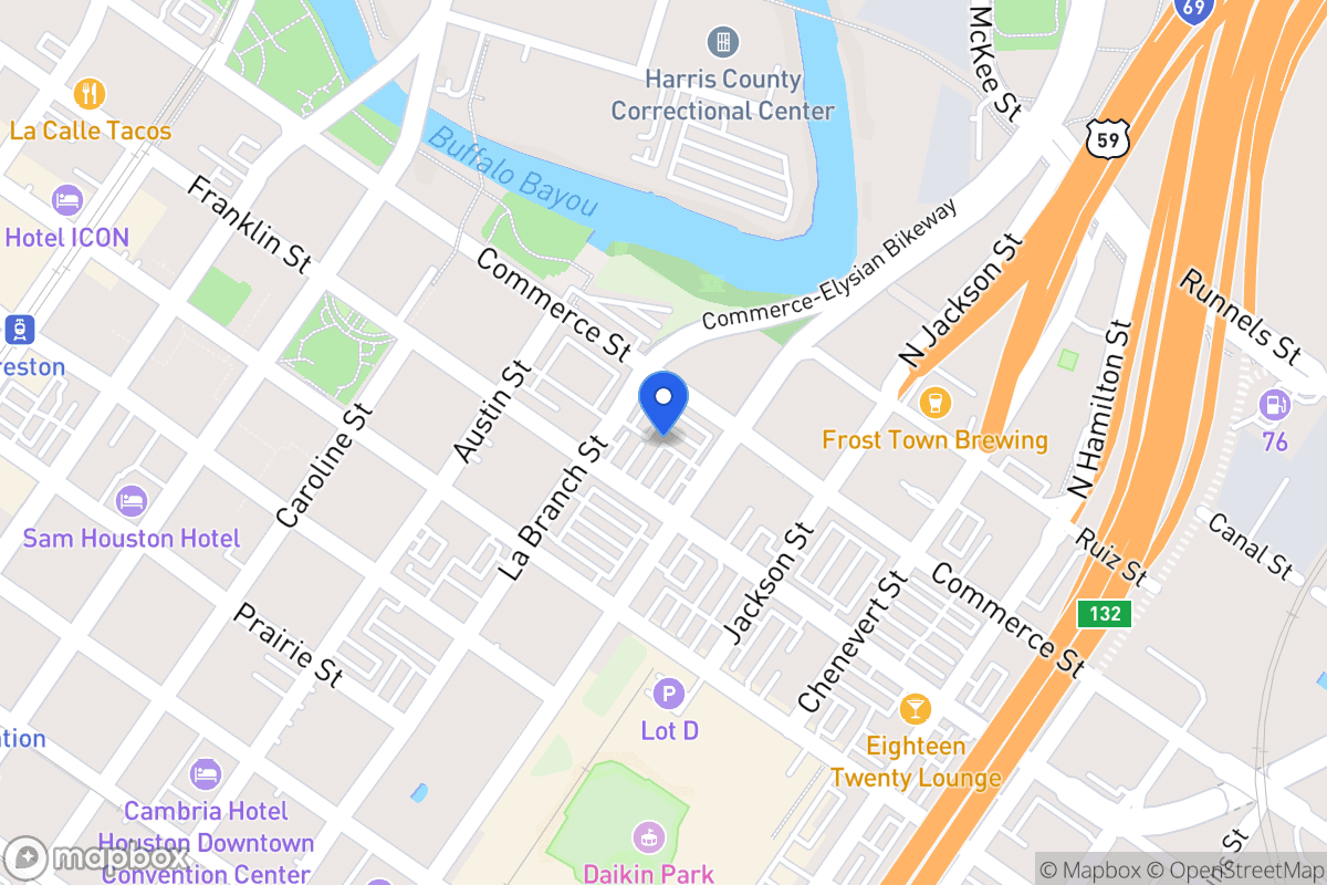 Map of 1515 Franklin St, Houston