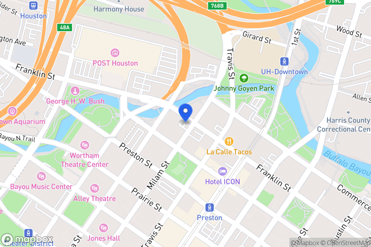 Map of 718 Franklin Ave, Houston
