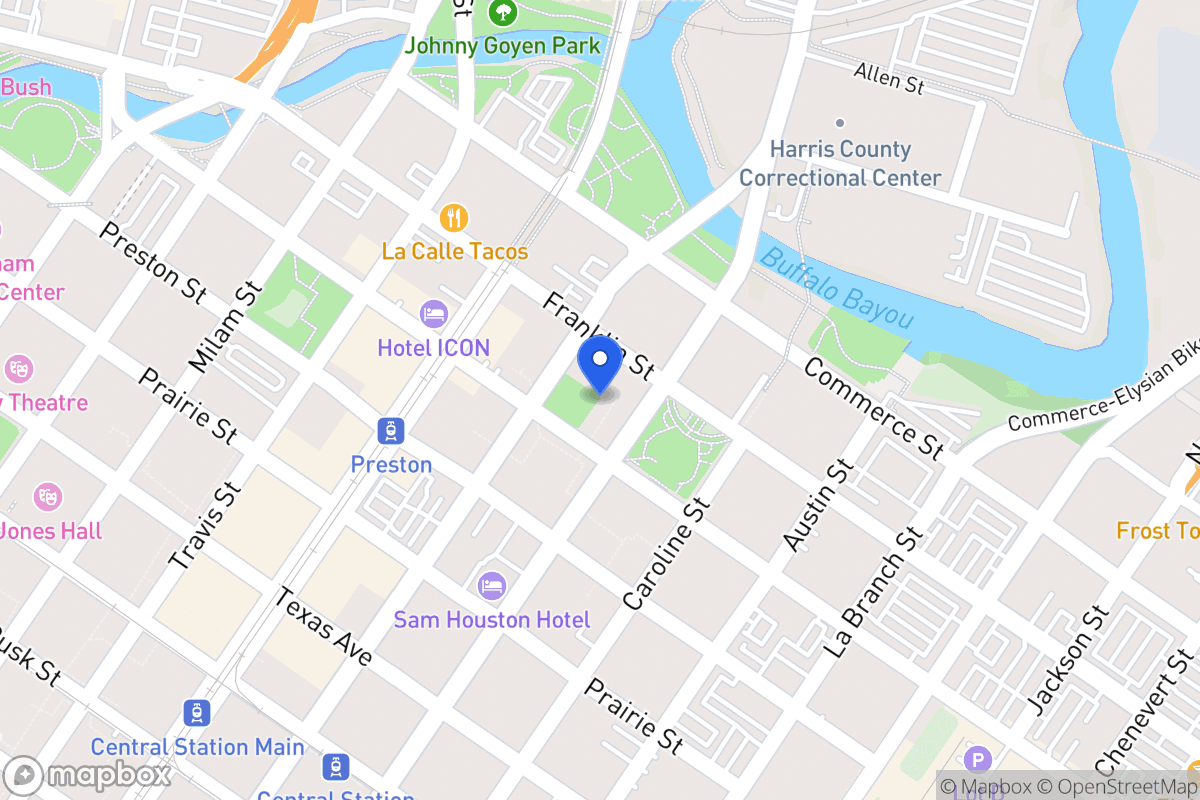 Map of 1115 Congress St, Houston