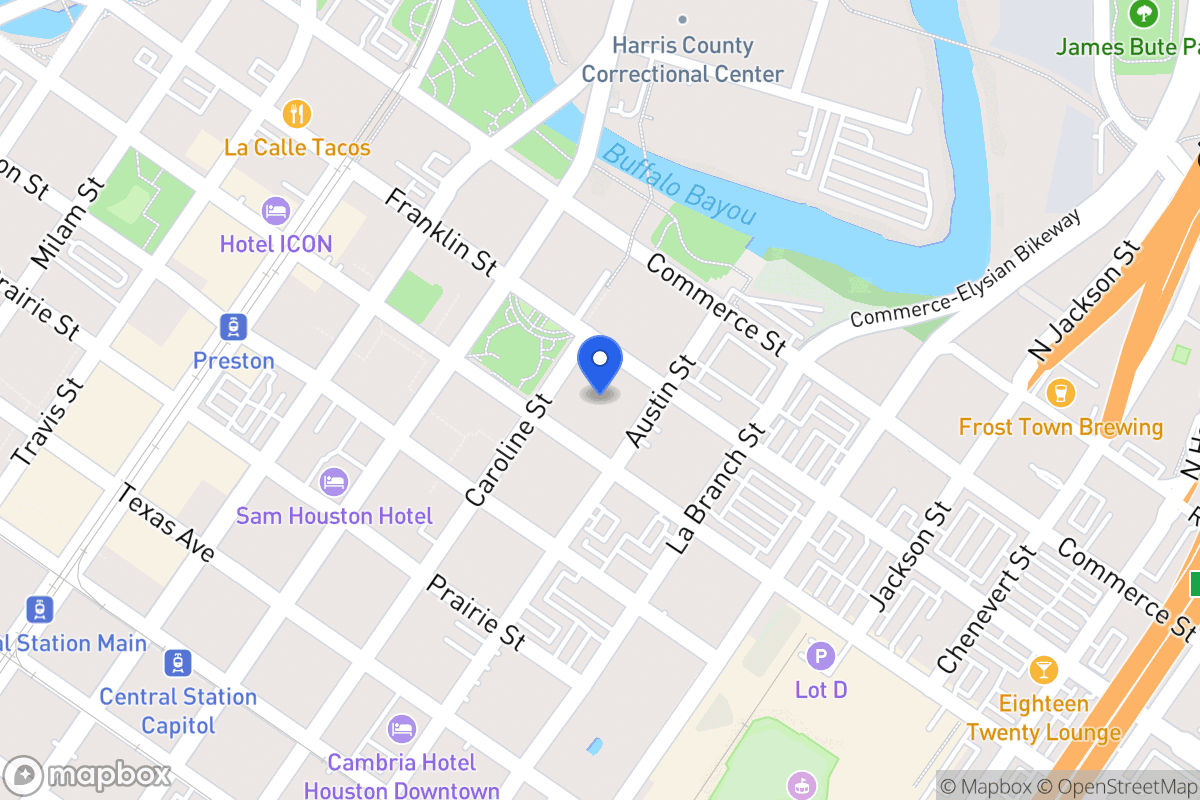 Map of 201 Caroline St, Houston