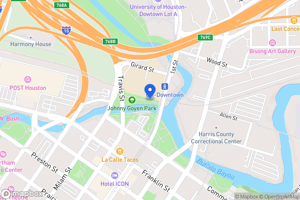 Map of 1 Main St, Houston