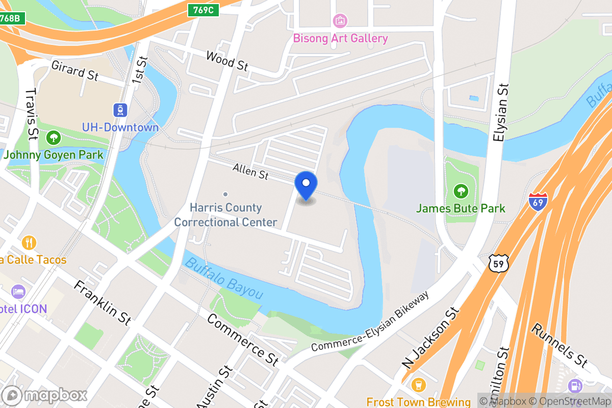 Map of 1307 Baker St, Houston