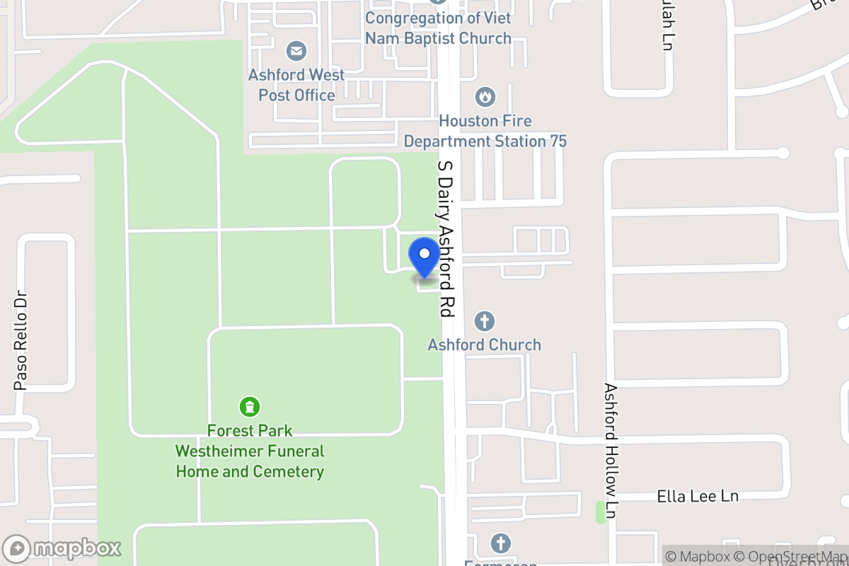 Map of S 2350 Dairy Ashford Rd, Houston
