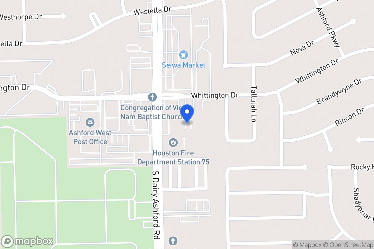 Map of S 1907 Dairy Ashford Rd, Houston