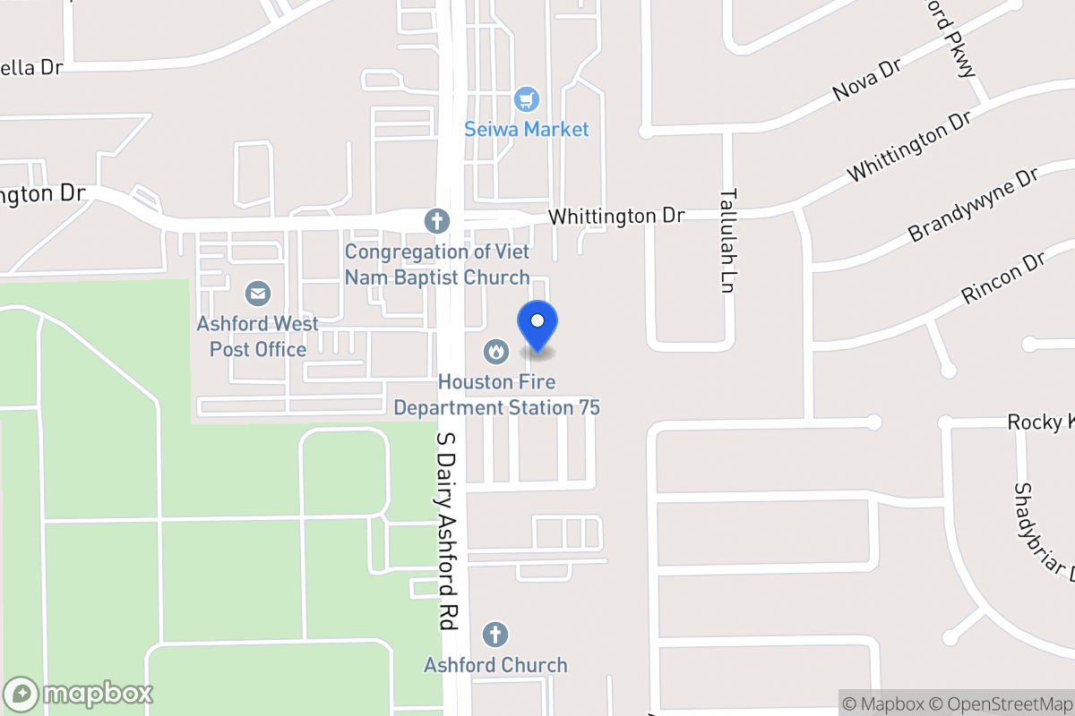 Map of S 1995 Dairy Ashford Rd, Houston