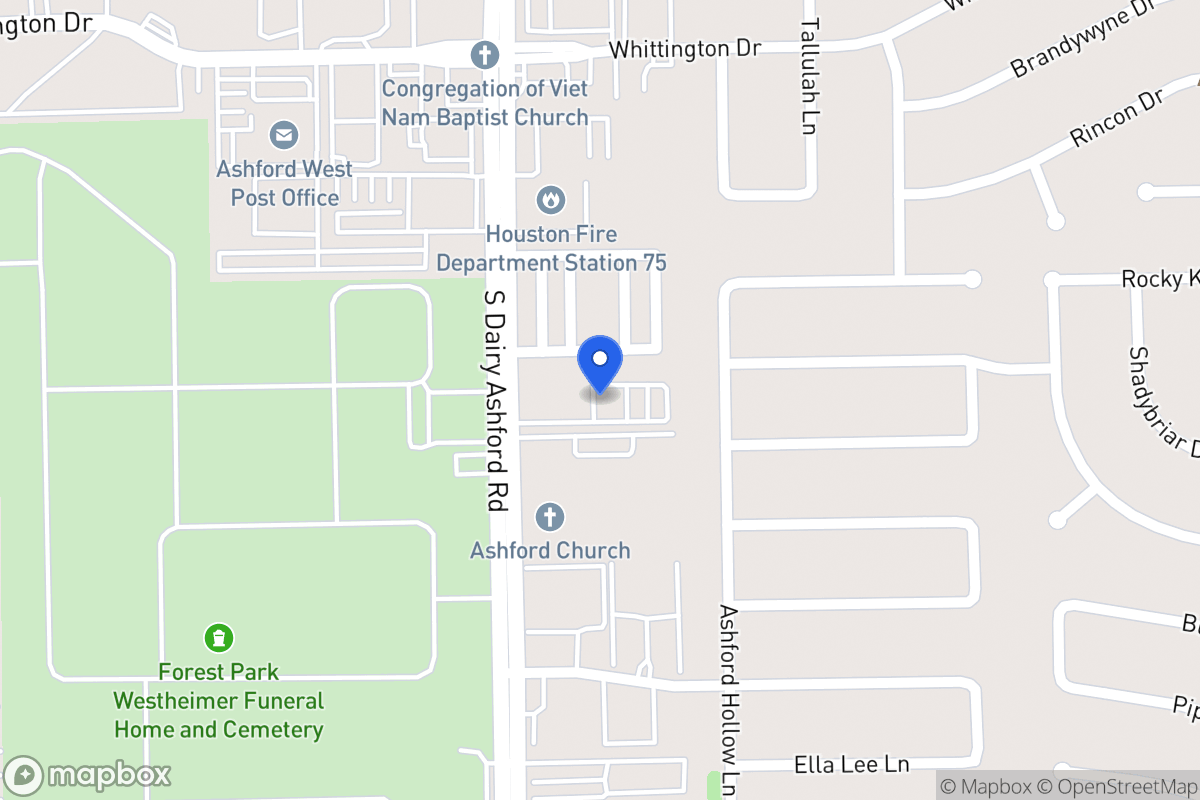 Map of S 2101 Dairy Ashford Rd, Houston